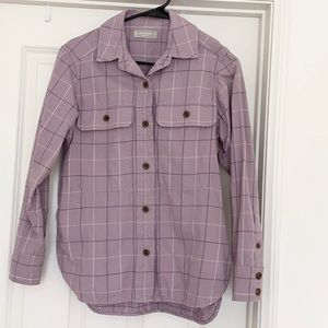 Everlane The Organic Cotton Flannel Shirt in Lavender